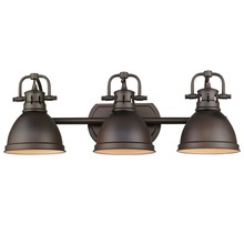  3602-BA3 RBZ-RBZ - Duncan 3 Light Bath Vanity in Rubbed Bronze with a Rubbed Bronze Shade